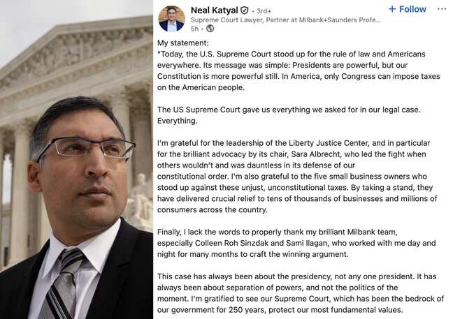 Who is Neal Katyal, Indian-American lawyer who argued against Trump's tariffs?