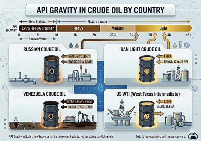 What makes crude oil of nations different?