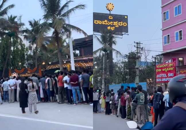 Long queues for free food at Rameshwaram Cafe’s new Bengaluru outlet