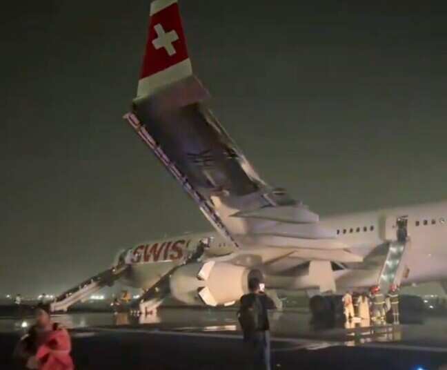 Swiss Air flight's engine fails and catches fire at Delhi Airport; passengers rushed to hospital