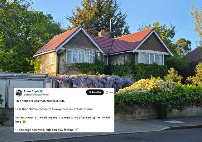 Indian property market makes no sense: Techie as he shares pic of ₹5-cr UK home with backyard