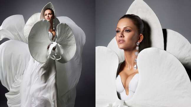 Natasha Poonawalla wears sculpted white orchid gown at Met Gala 2026