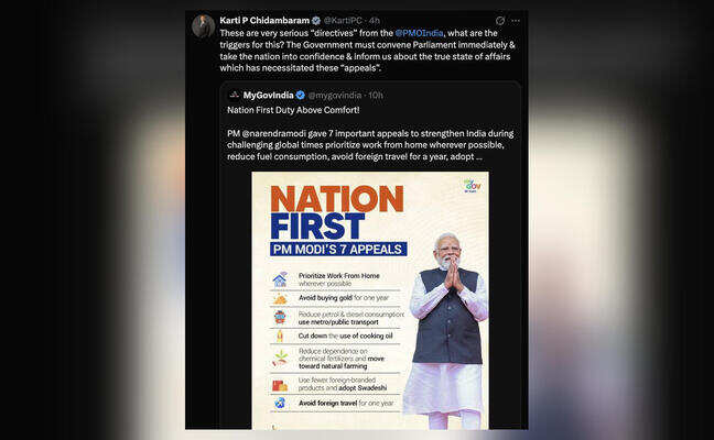 'These are serious directives,' says Opp'n on PM Modi's appeals on WFH, gold purchase, fuel