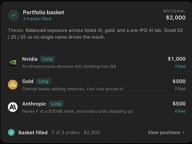 Startup launches app that lets users trade through Claude, ChatGPT