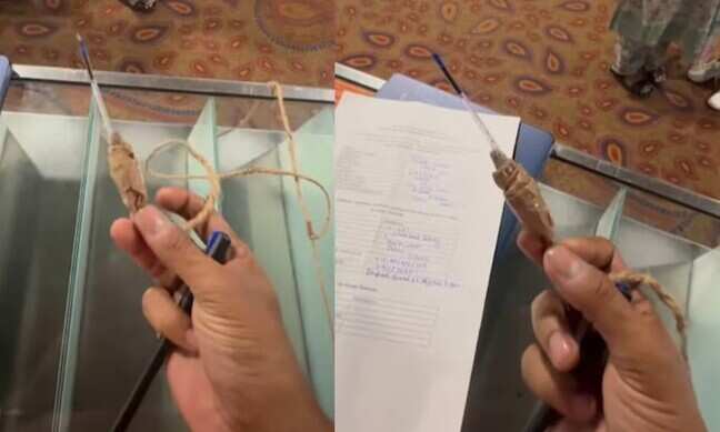 Viral video shows rope tied to a pen refill at Mumbai Airport; authorities respond