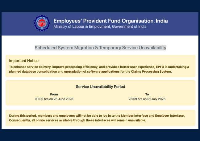 PF services to be available from July 2 as EPFO extends digital shutdown