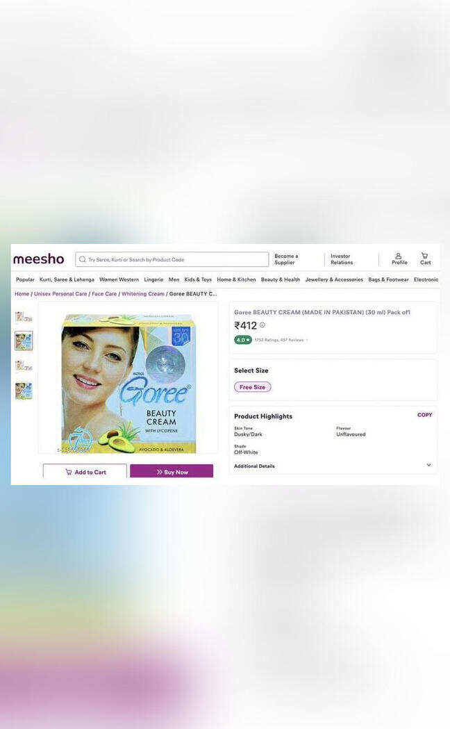 Pakistani 'Goree' & 2 other beauty creams with toxic mercury sold on Meesho; Maha bans them
