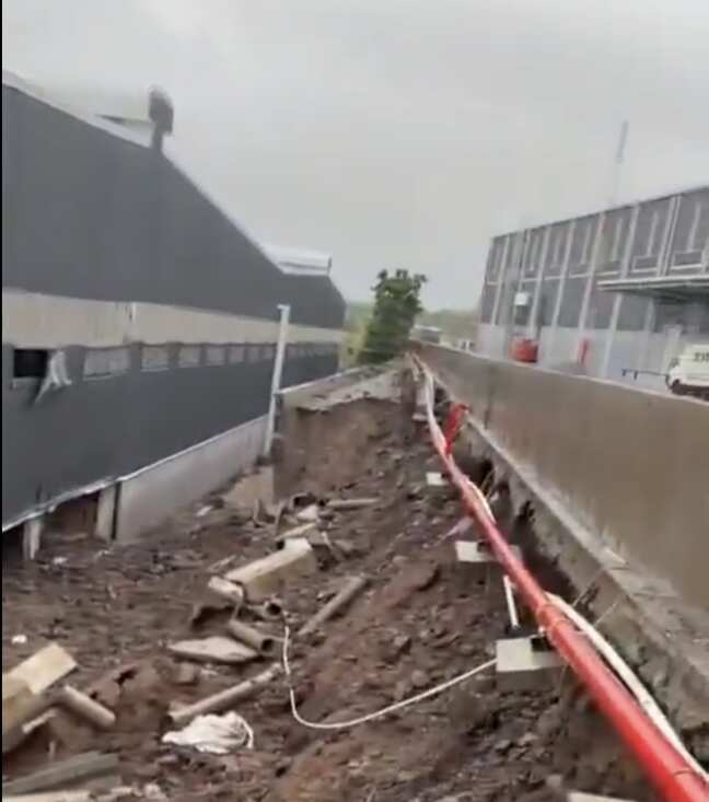 Frido warehouse damaged amid rains in Maha, video shows torn walls & debris