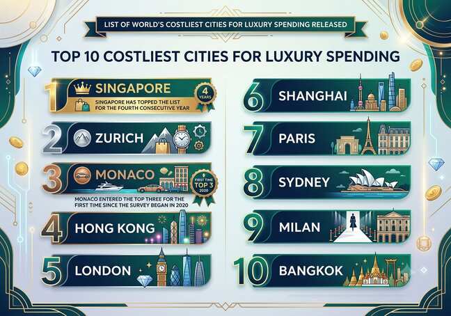 List of world's costliest cities for luxury spending released