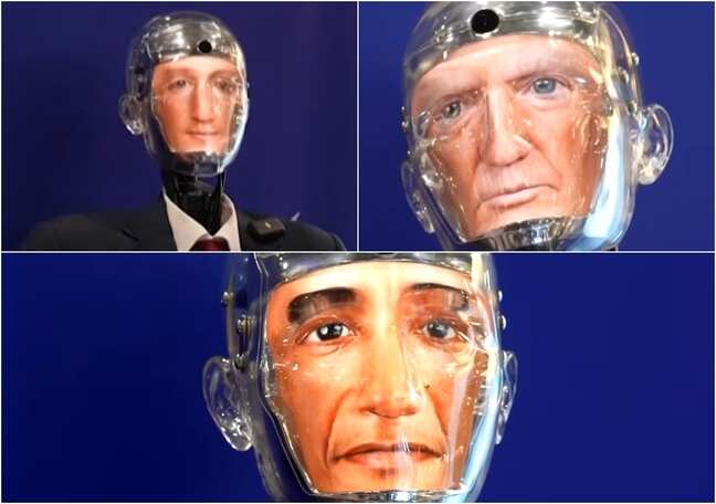 Robot displays world leaders' faces in real time at Geneva AI summit