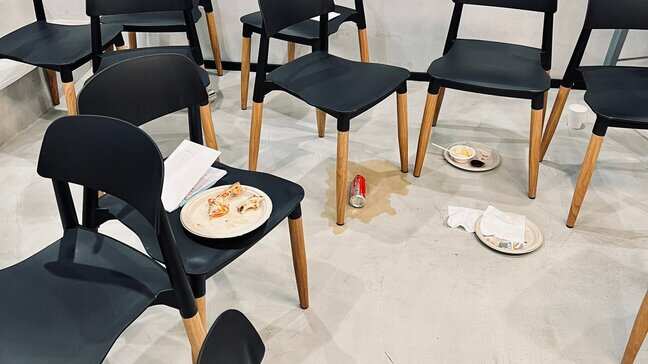 Pics show plates, cans left on floor after VC event in B'luru, X user says 'Zero civic sense'