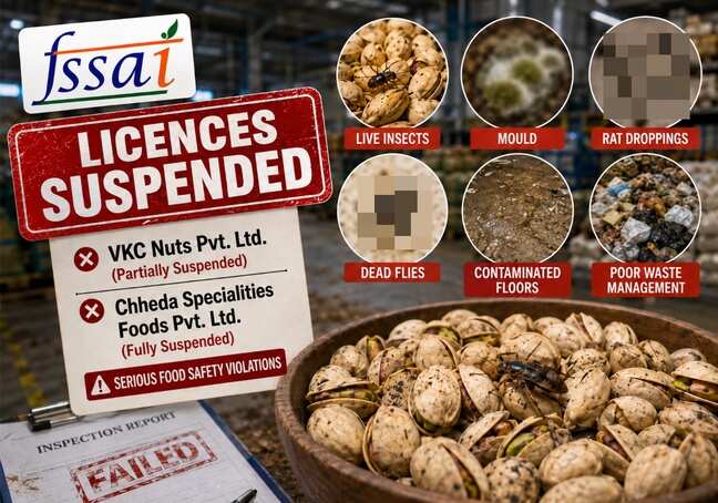 FSSAI acts against 2 food firms after insects, mould, rat droppings found at facilities