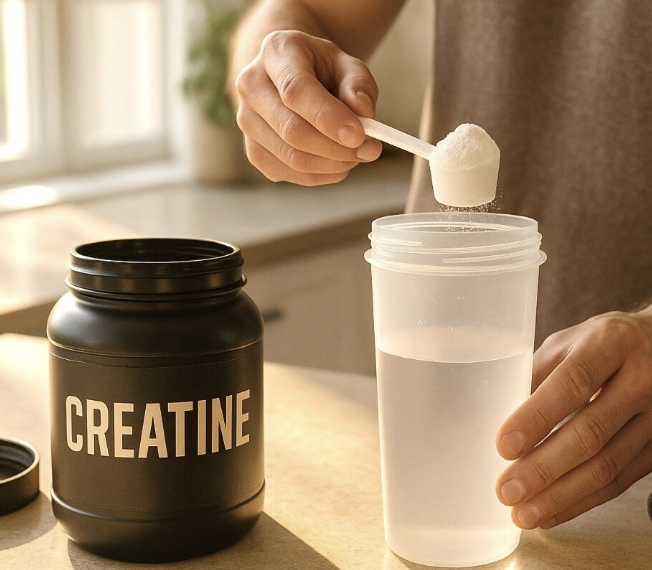What happens to the body when women in 40s have creatine for 8 weeks?