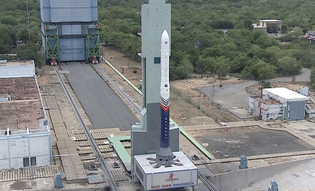 Why did Skyroot's Vikram-1's historic launch get delayed by 35 minutes?