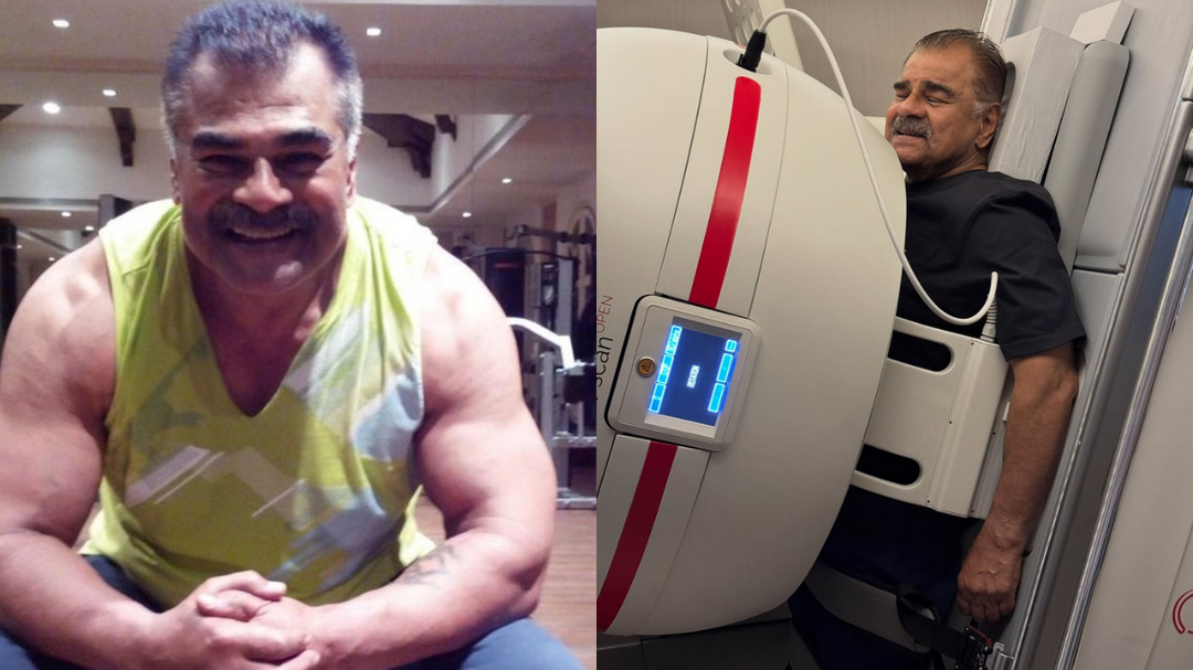 Sharat Saxena undergoes standing MRI ahead of spine surgery