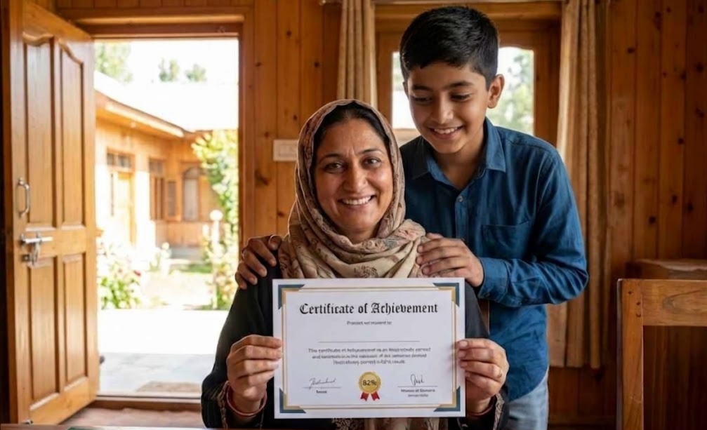 Son guides deaf and speech-impaired mother pass Class 10 with 82%